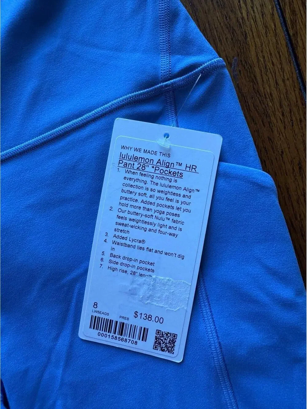 Lululemon Align With Pockets High Rise 28” Prep Blue Size 8 NWT